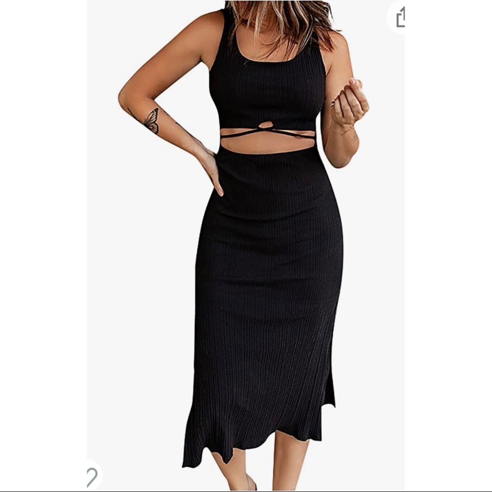 SOLD!!! Acelitt Women's Sleeveless Hollow Out Twist Bodycon Dress